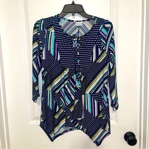 Kim Rogers 3/4 sleeve Top blouse - size S